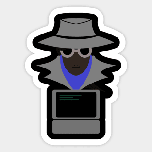 Lady Grey (Afro W/Computer): A Cybersecurity Design Sticker